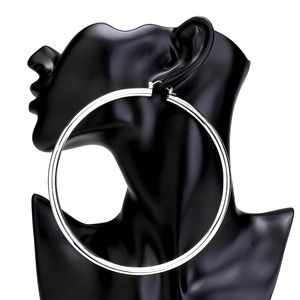 14K White Gold Filled Oversized Hoop Earrings